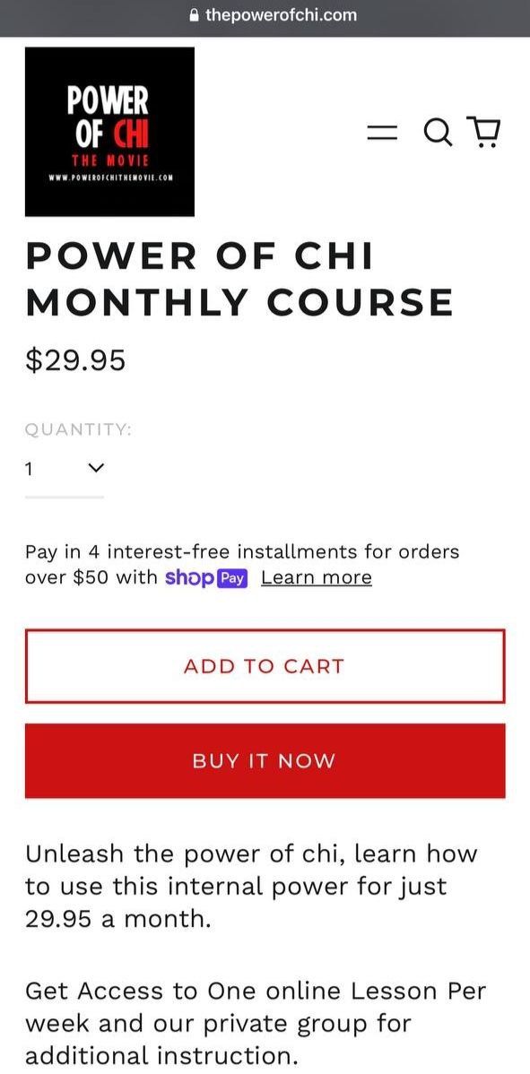 Power of chi monthly course scam